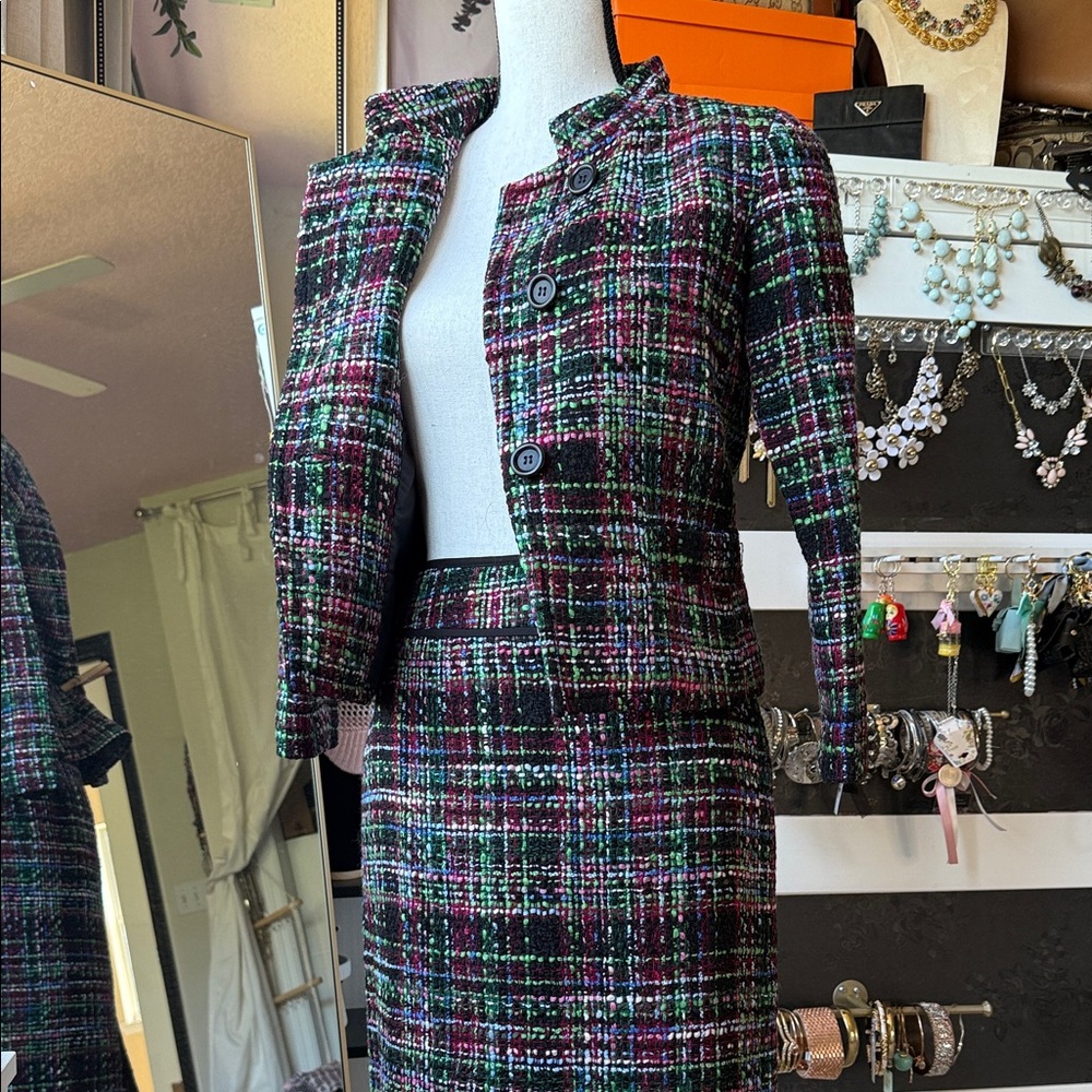 Talbots Multicolor Tweed Skirt Set